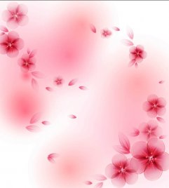粉色花卉效果图壁画MH827036