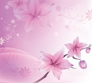 梦幻粉红花卉效果图壁画MH827082
